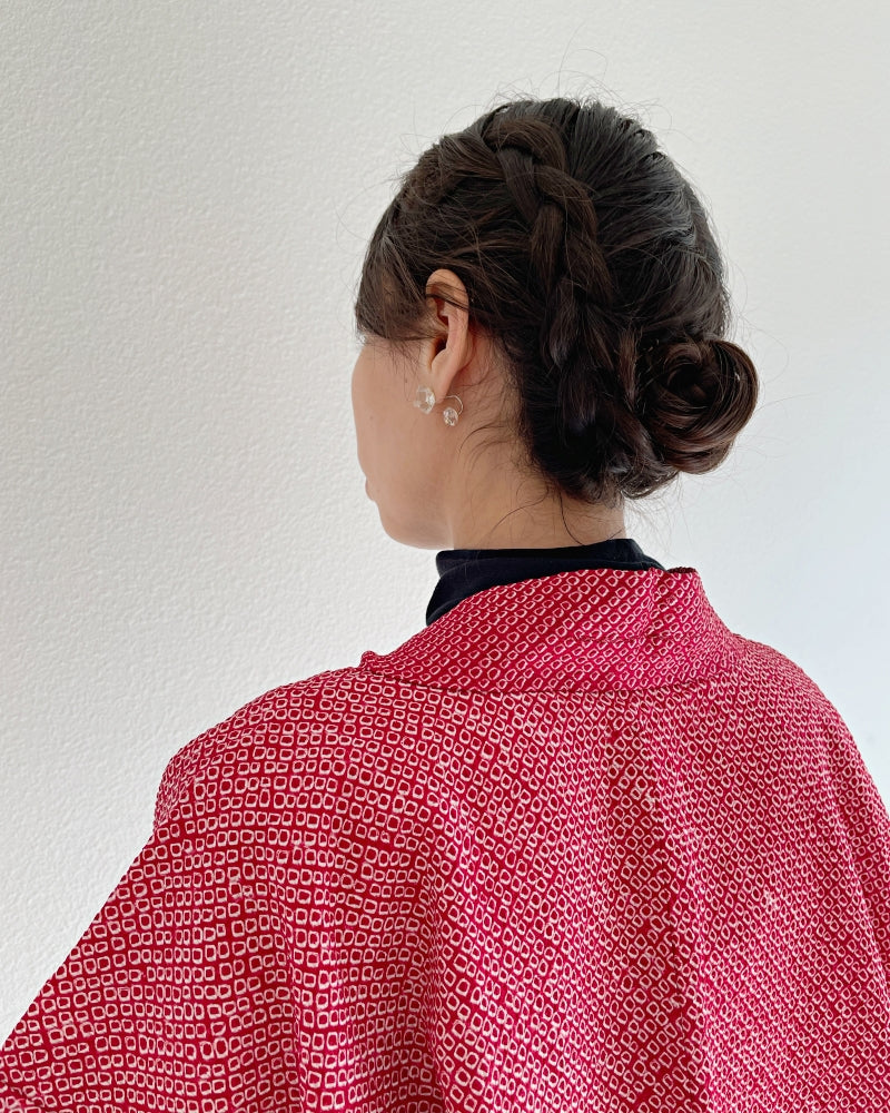 Plum branch and Me Shibori Haori Kimono Jacket