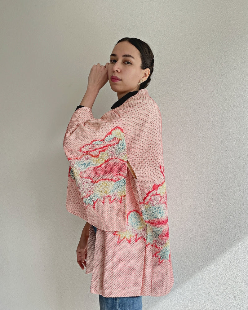 Crystal Maple Leaves Shibori Haori Kimono Jacket