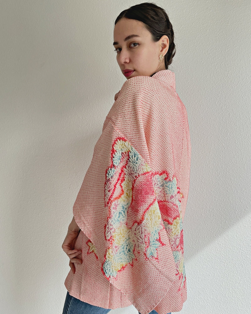Crystal Maple Leaves Shibori Haori Kimono Jacket