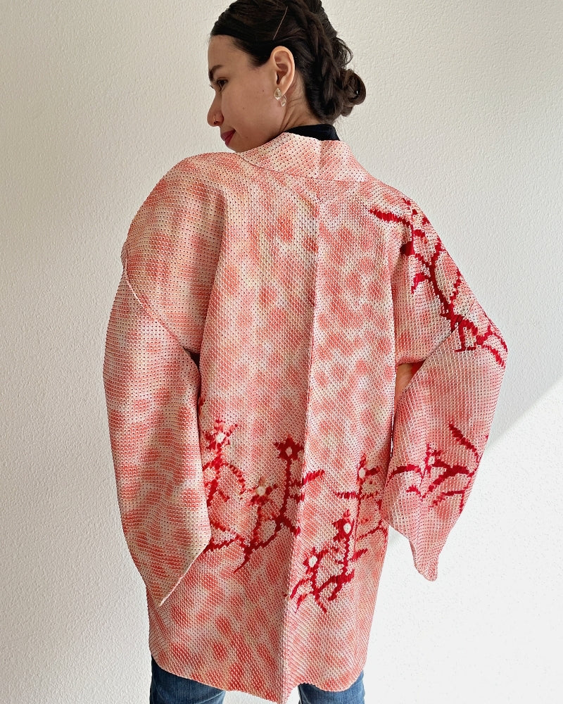 Happy Flower Shibori Haori Kimono Jacket