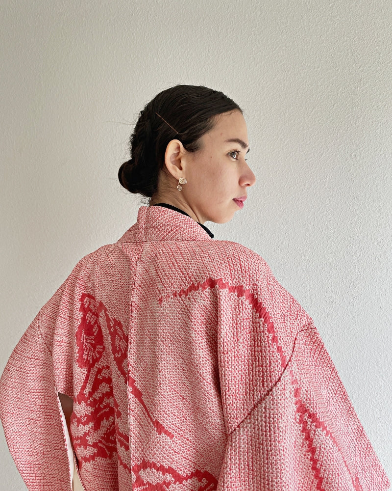 Mountain And Pine Shibori Haori Kimono Jacket