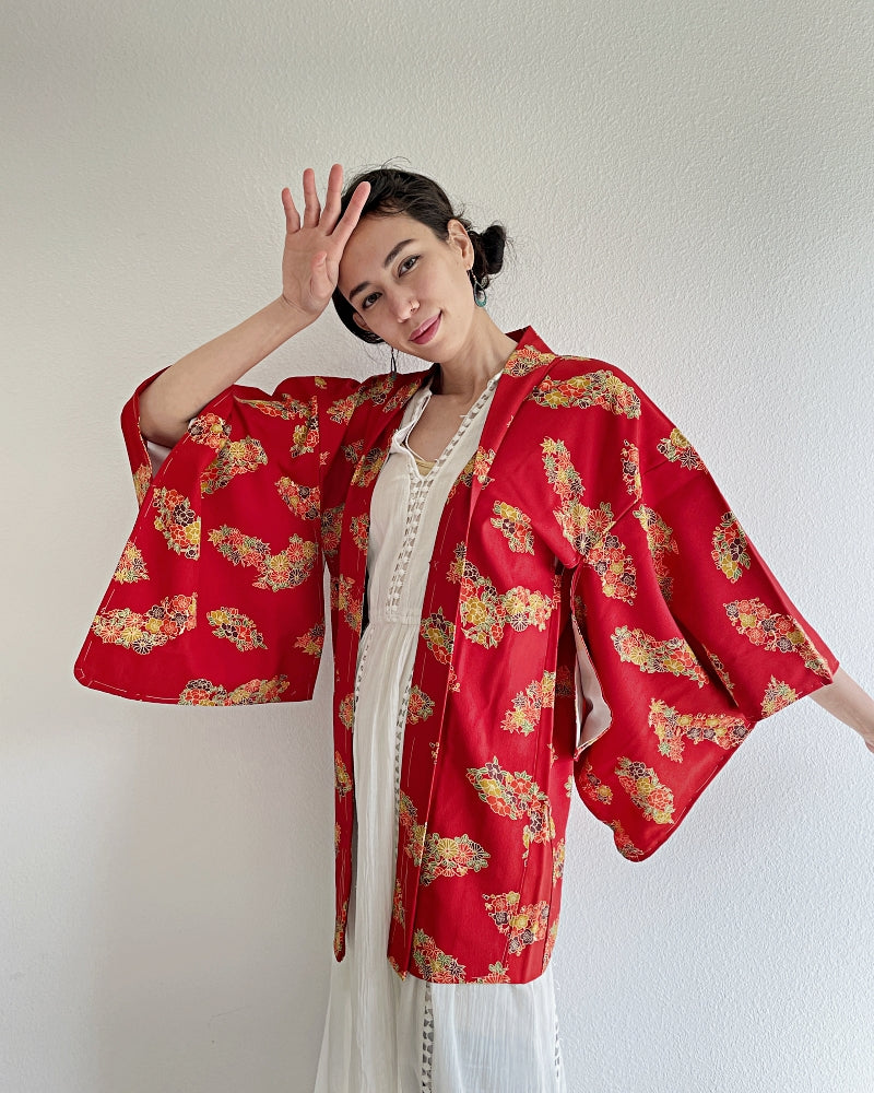 Japanese Flower Carnival Haori Kimono Jacket