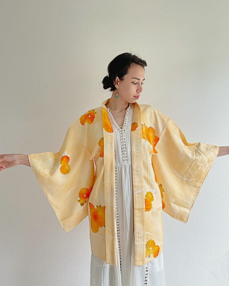 Yellow Chrysanthemum Haori Kimono Jacket
