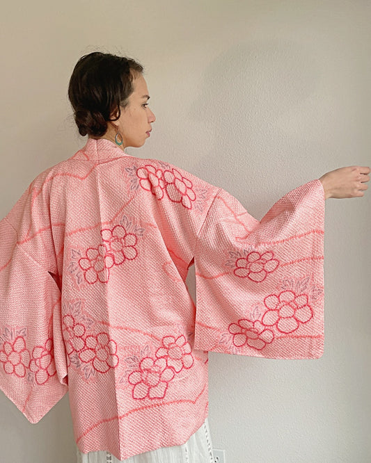 Flower Power Shibori Kimono Jacket