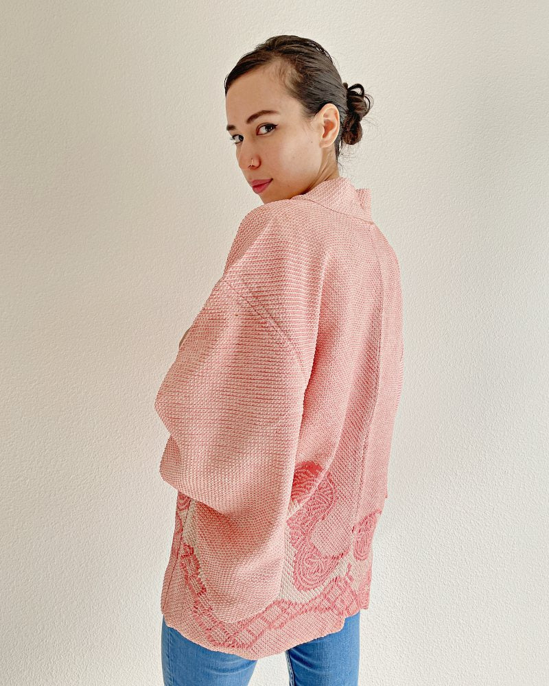 Flowy Japanese Traditional Patterns Shibori Haori Kimono Jacket