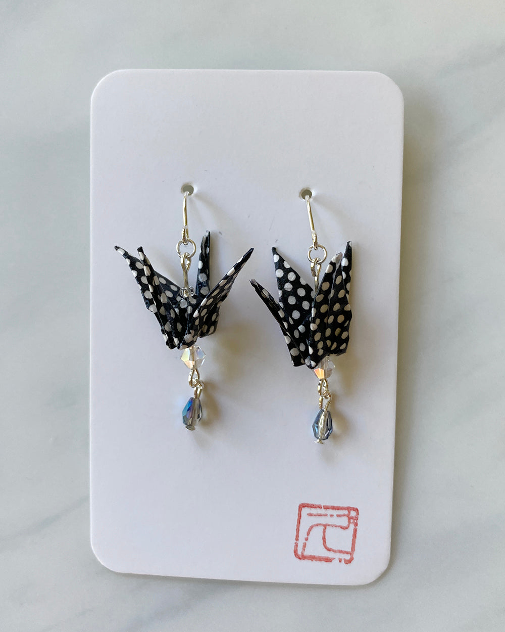 Crane Tsuru Origami Jewelry Zen Earrings