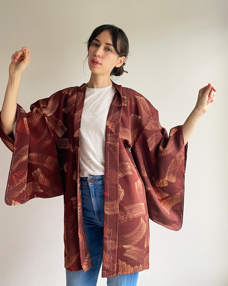 Wind Pattern Haori Kimono Jacket