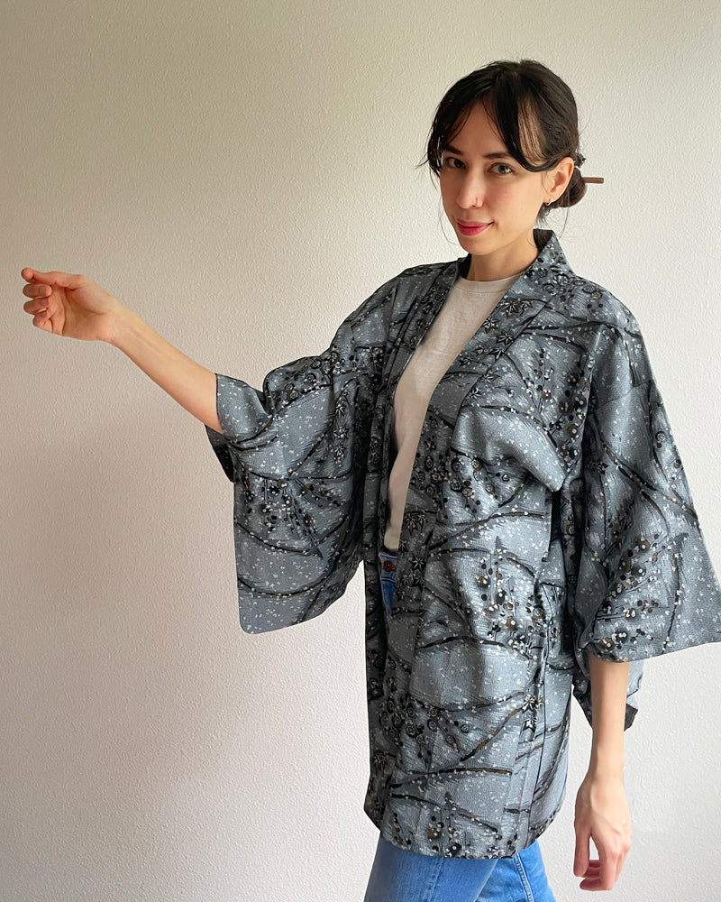 Plum Blossom Flower Haori Kimono Jacket