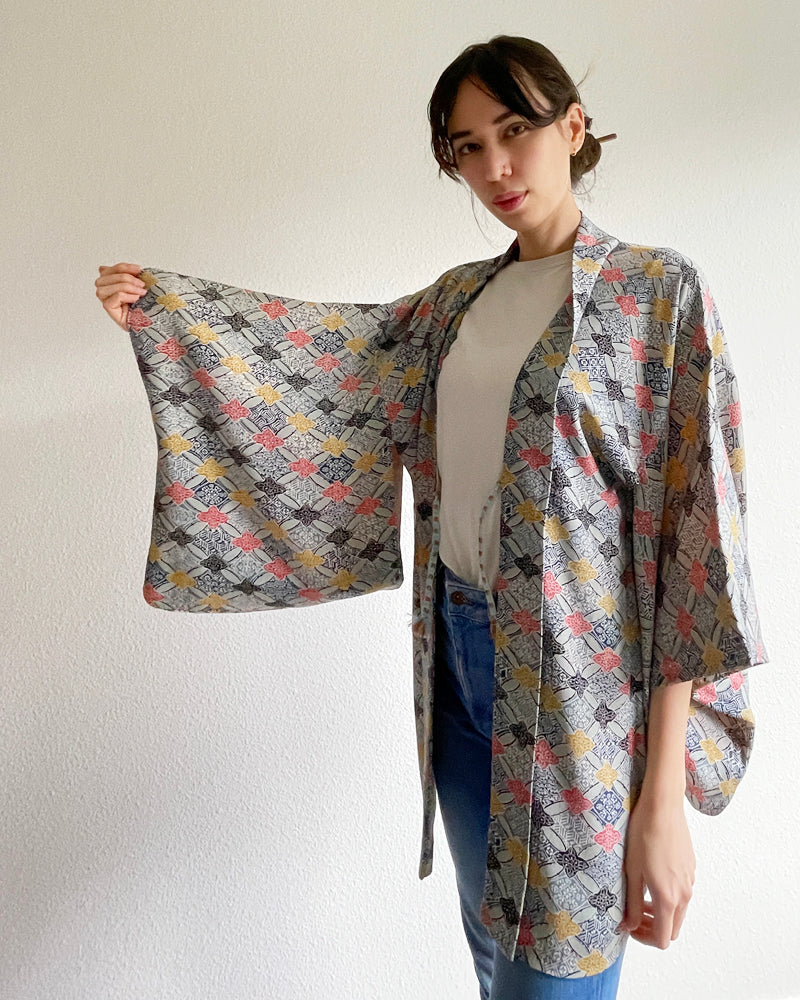 Flower Textile Haori Kimono Jacket
