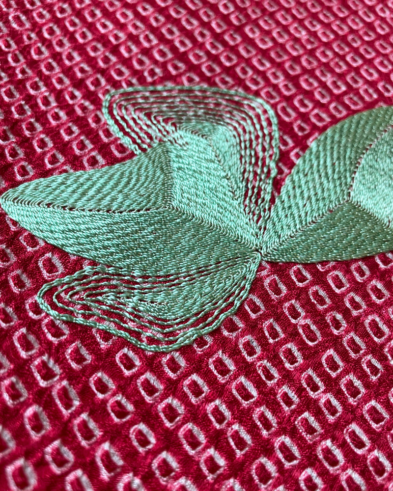 Embroidery of Butterfly, Shibori Haori Kimono Jacket