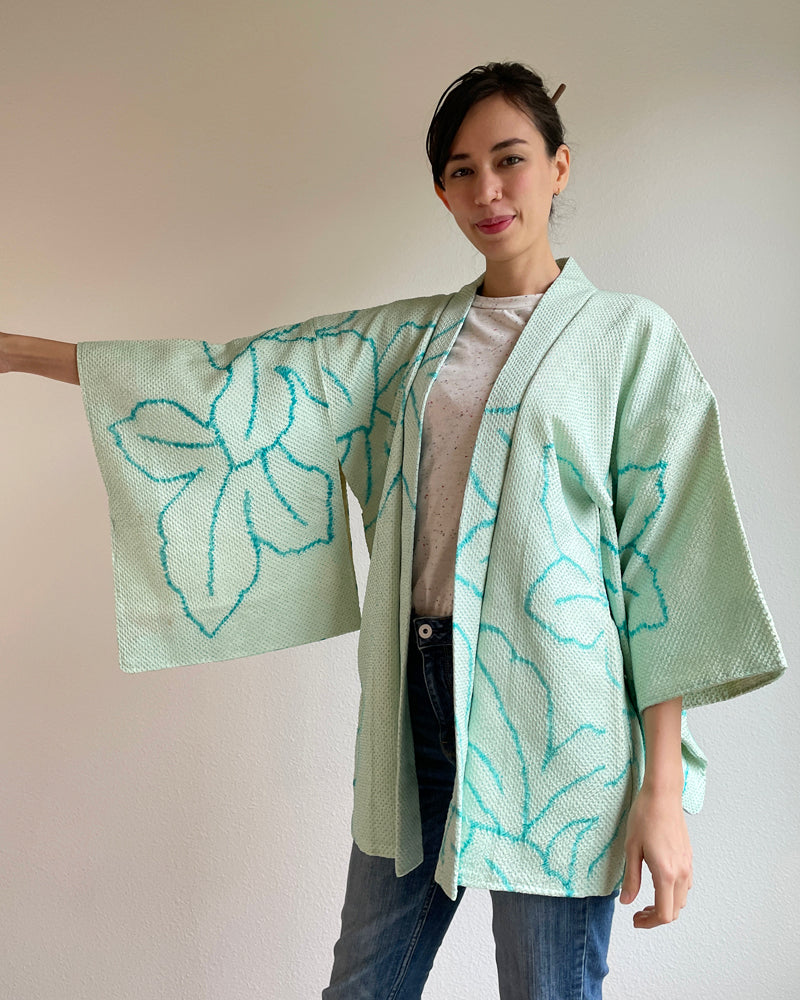 Flower Shibori Haori Kimono Jacket