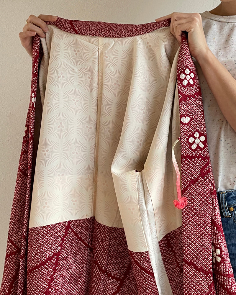 Plum Blossom Shibori Haori Kimono Jacket
