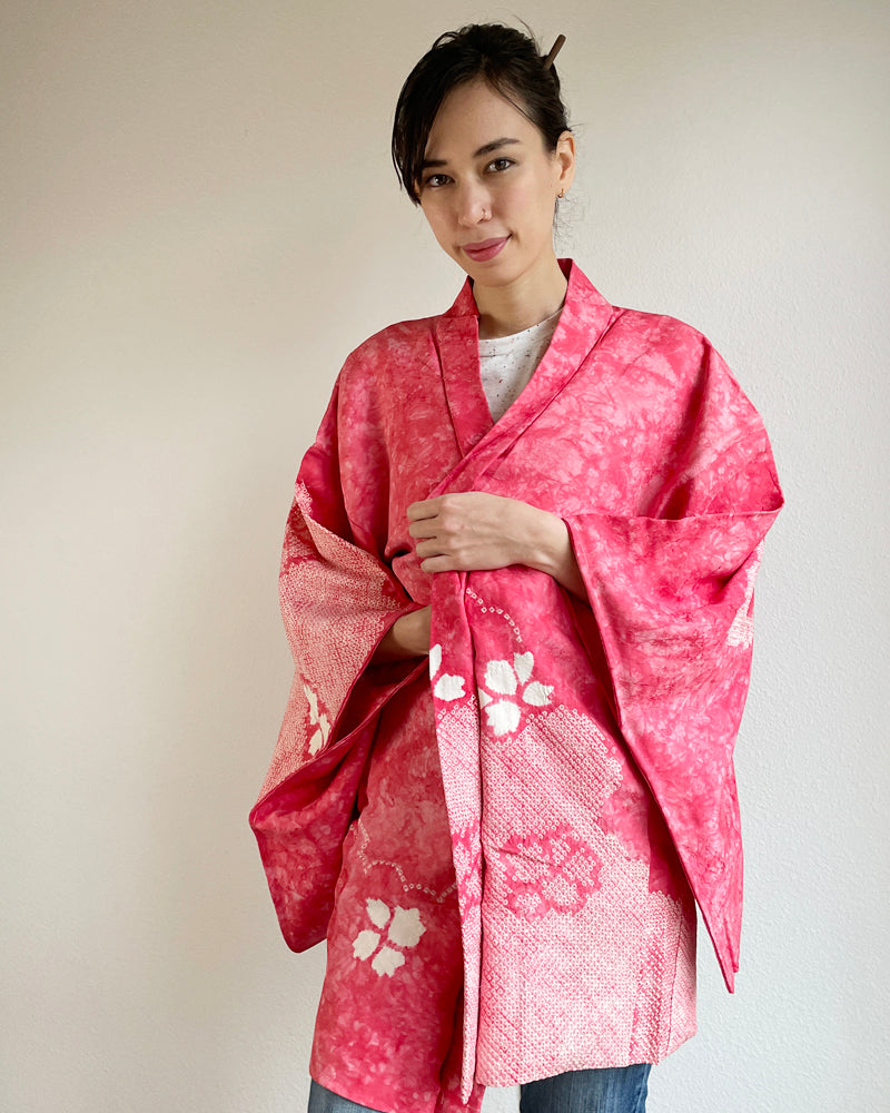 Sakura Shibori Haori Kimono Jacket