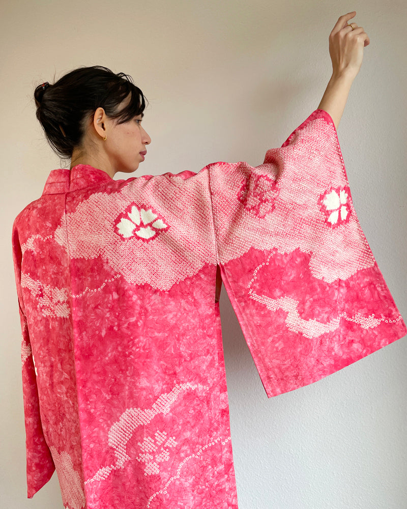Sakura Shibori Haori Kimono Jacket