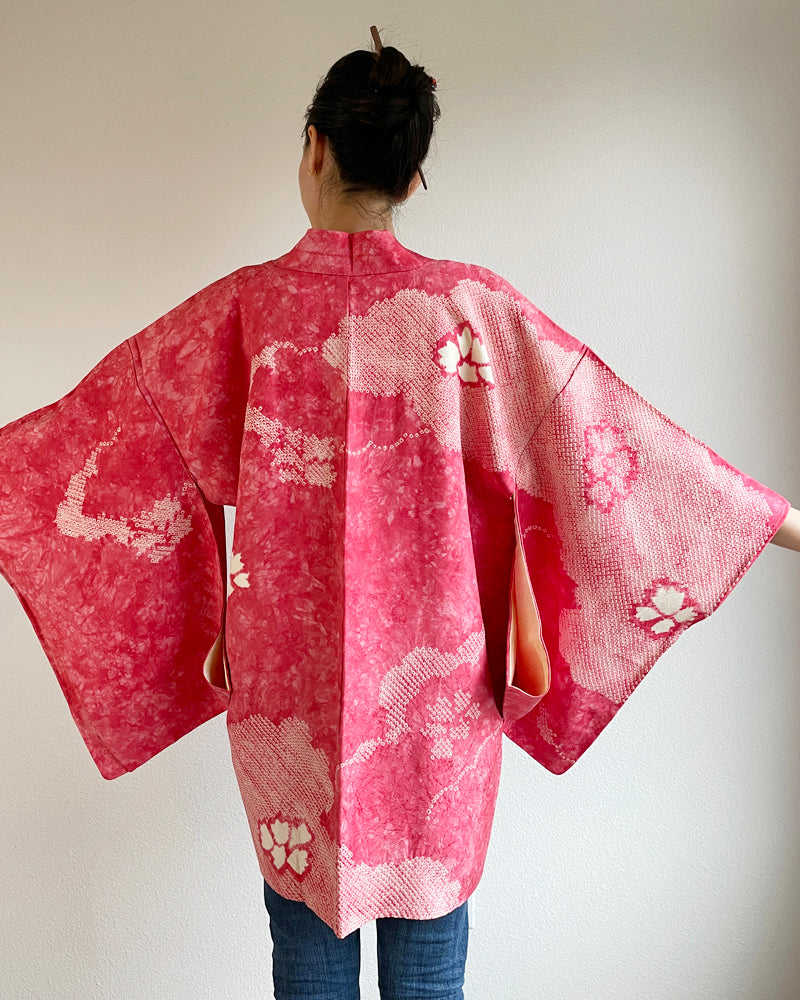 Sakura Shibori Haori Kimono Jacket