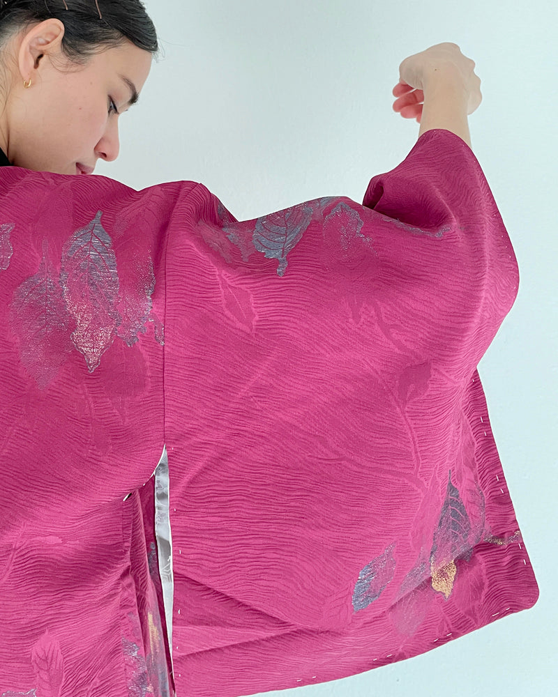 Forest Woven pattern with Gold Thread Haori Kimono Jacket