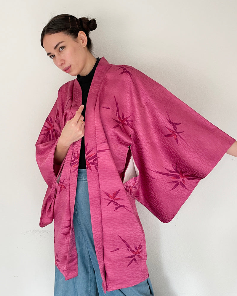 Bamboo Leaf Long Haori Kimono Jacket