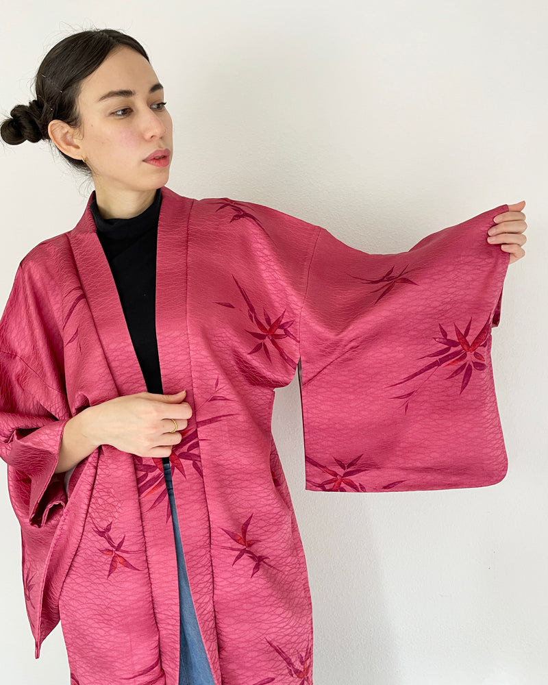 Bamboo Leaf Long Haori Kimono Jacket
