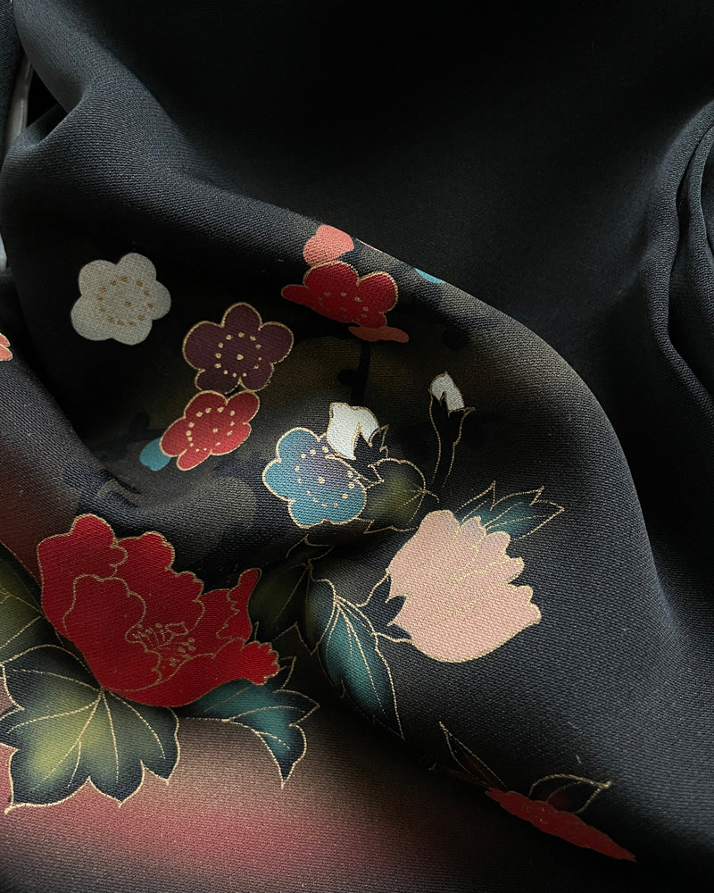 Japanese Traditional Black Haori Kimono Jacket