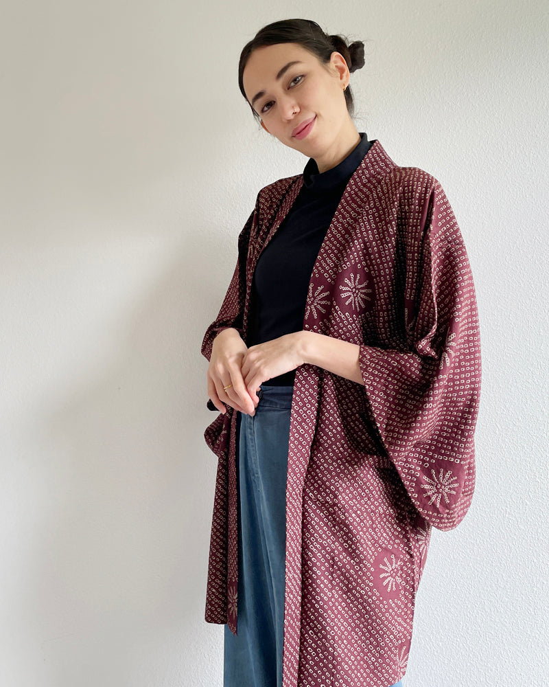 Chrysanthemum Shibori Haori Kimono Jacket
