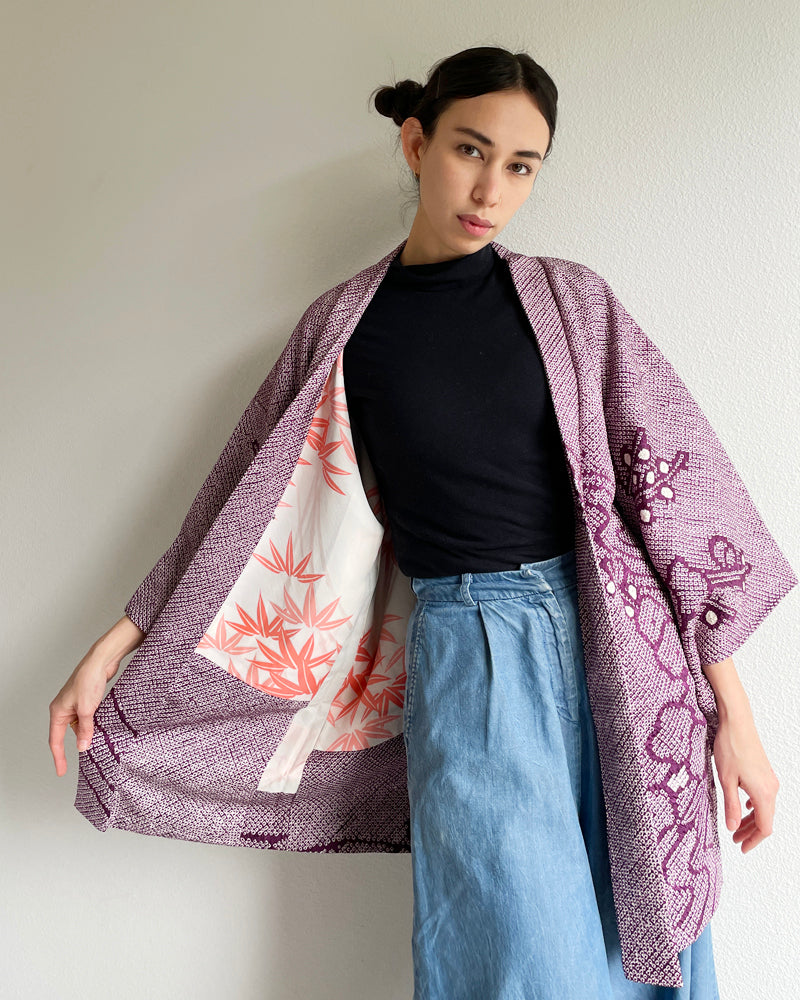 Pine Tree Shibori Haori Kimono Jacket