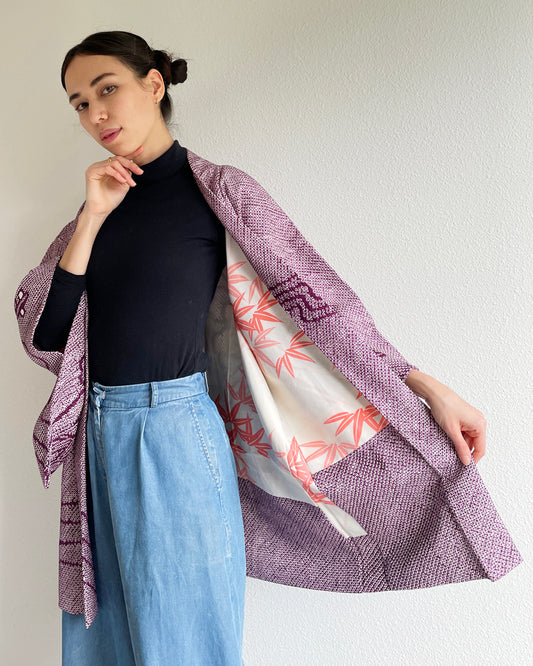 Pine Tree Shibori Haori Kimono Jacket