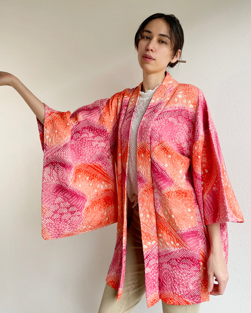 Forest Shibori Haori Kimono Jacket