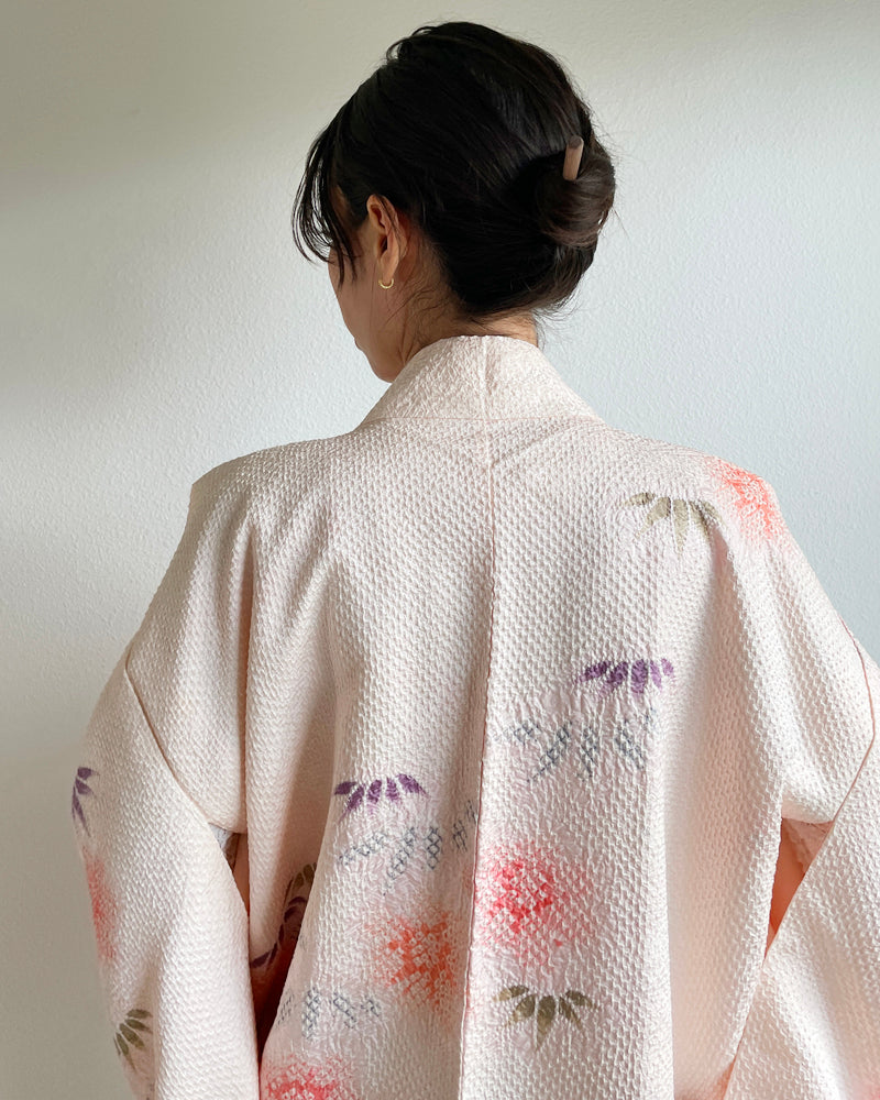 Sakura and Pine Shibori Haori Kimono Jacket