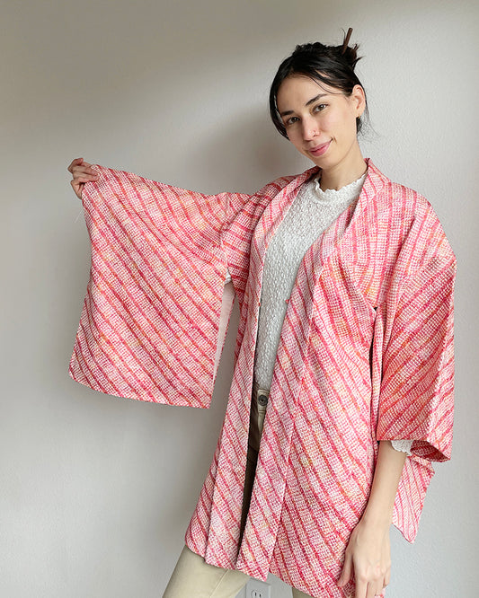Stripes Shibori Haori Kimono Jacket