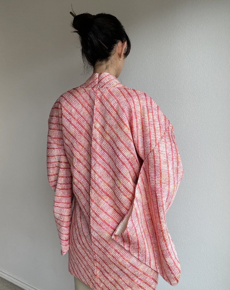 Stripes Shibori Haori Kimono Jacket