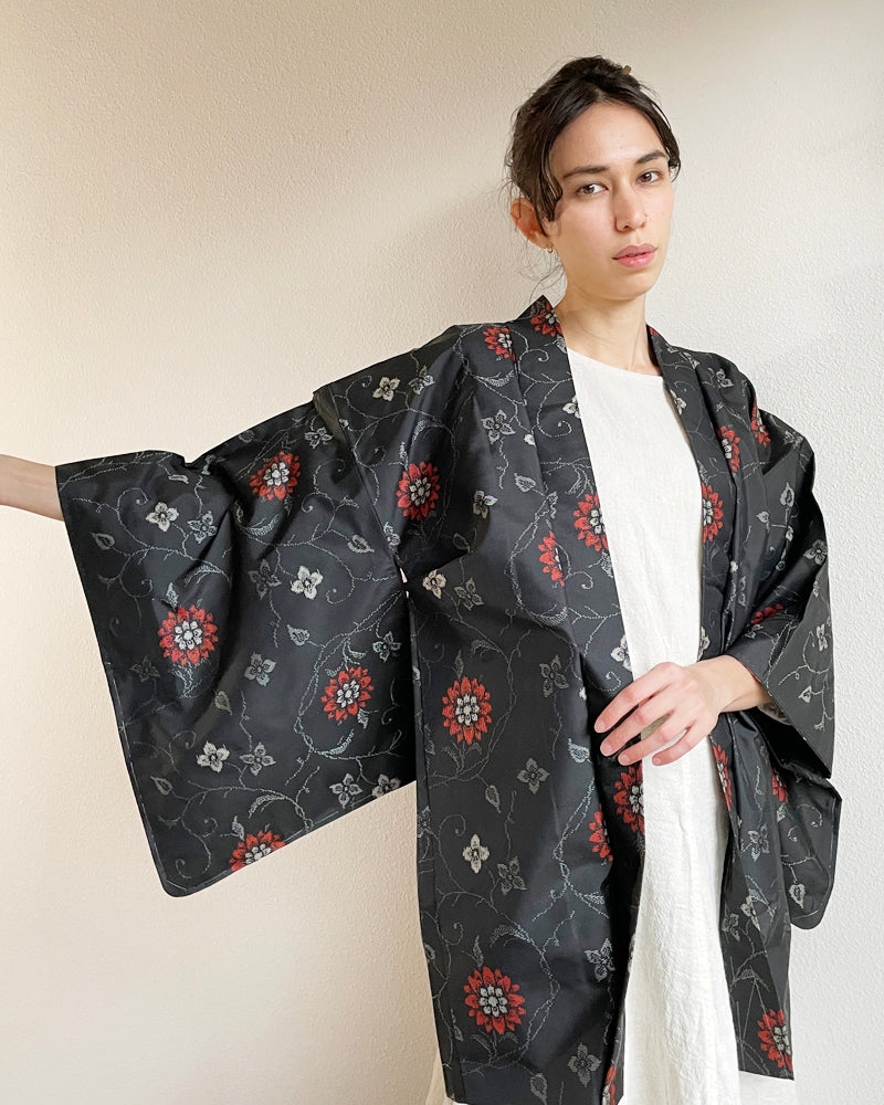 Flower Textile Oshima Tsumugi Haori Kimono Jacket