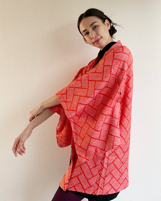 Japanese Traditional Textile Shibori Haori Kimono Jacket