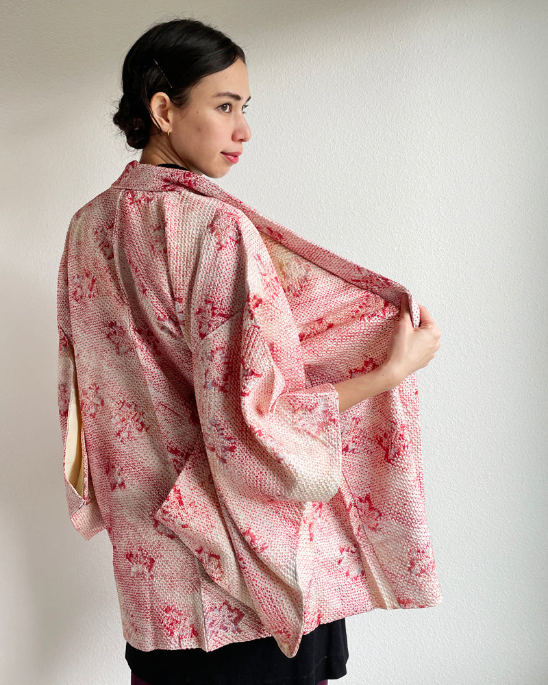 Spring Gradation Shibori Haori Kimono Jacket
