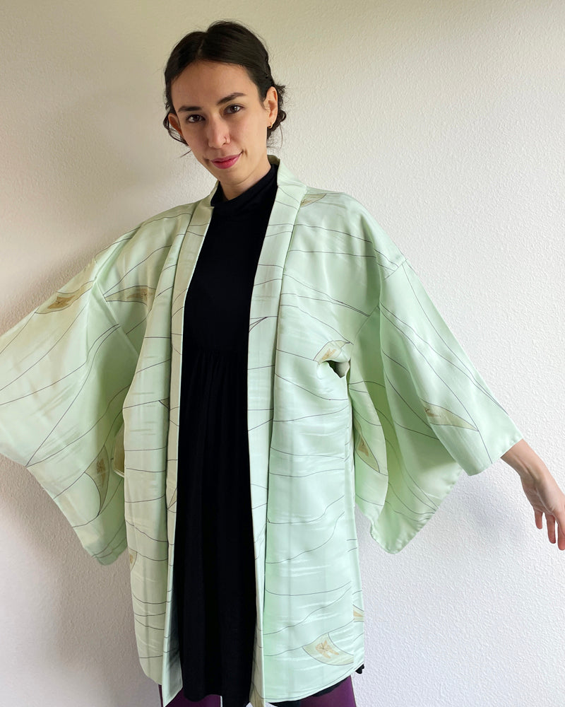 Genji Line Weaving Haori Kimono Jacket