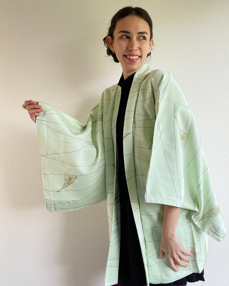 Genji Line Weaving Haori Kimono Jacket