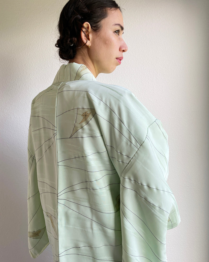 Genji Line Weaving Haori Kimono Jacket