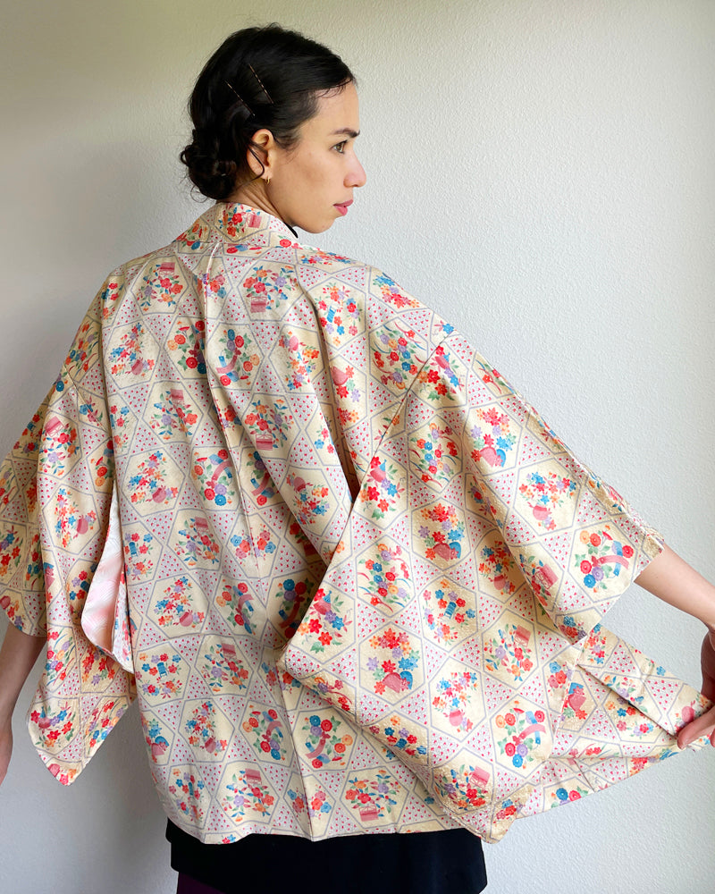 Small Flower Textile Haori Kimono Jacket