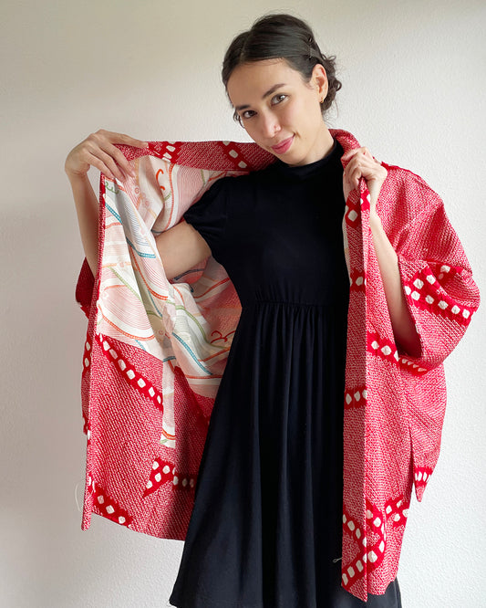 Geisha Shibori Haori Kimono Jacket