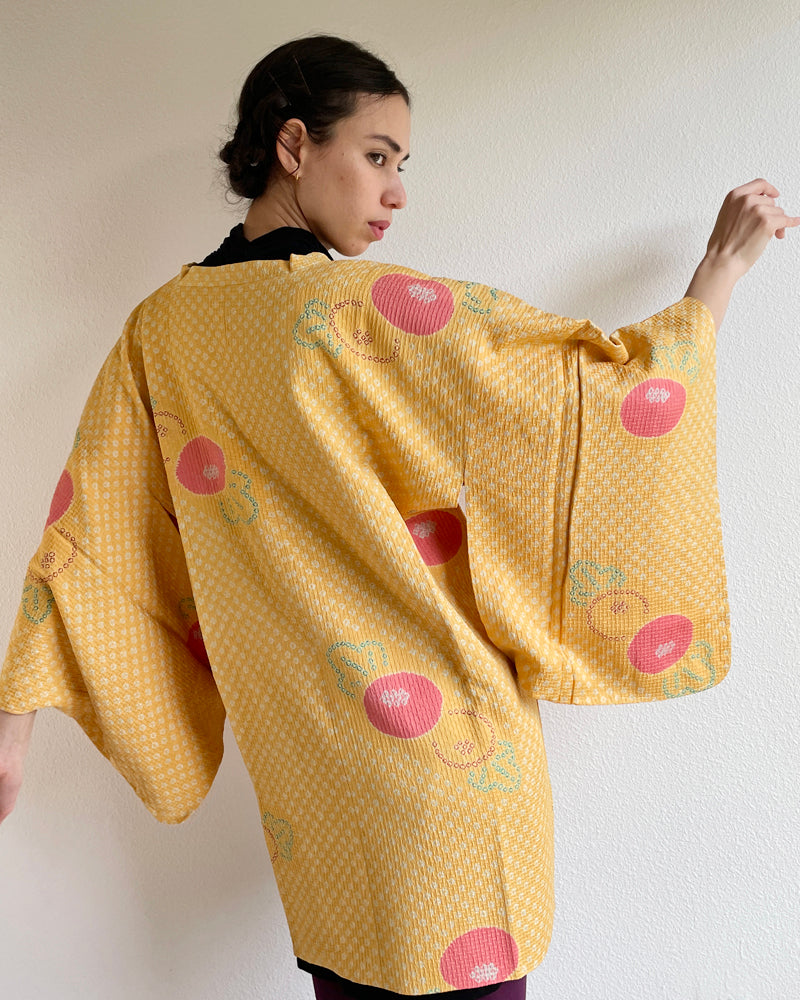 Camellia Shibori Michiyuki Kimono Jacket
