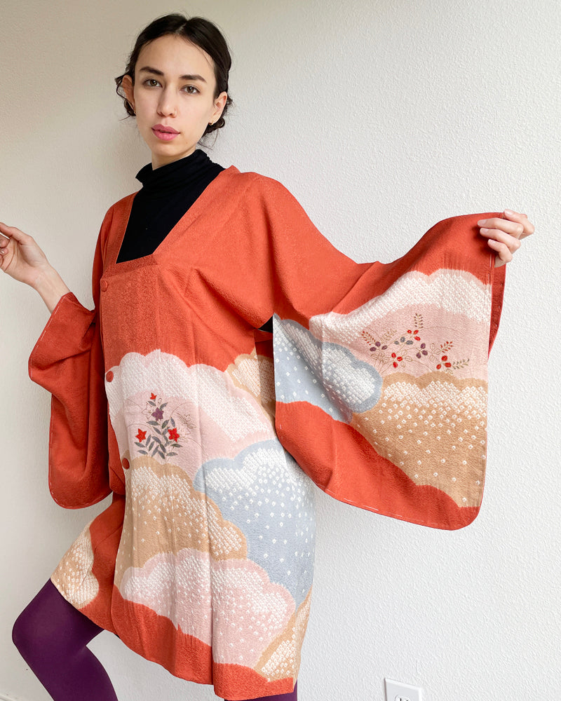 Cloud and Flower Shibori Michiyuki Kimono Jacket