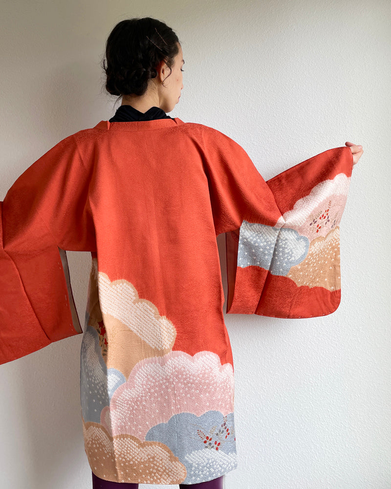Cloud and Flower Shibori Michiyuki Kimono Jacket