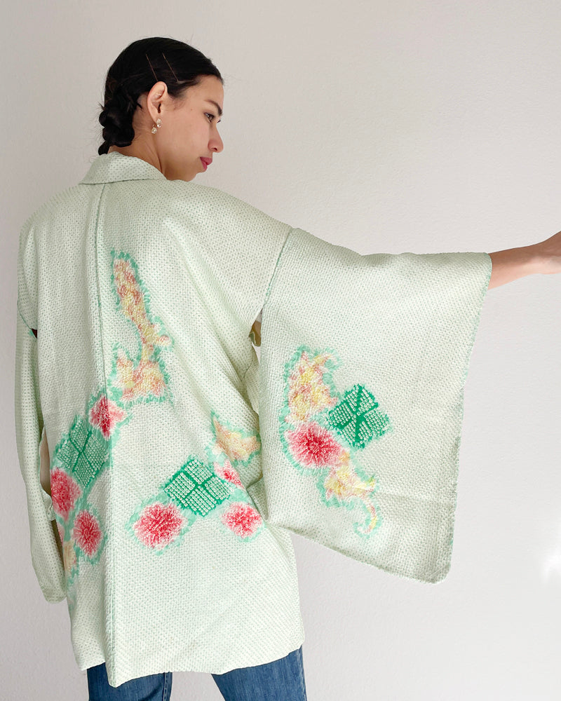 Flower Shibori Haori Kimono Jacket