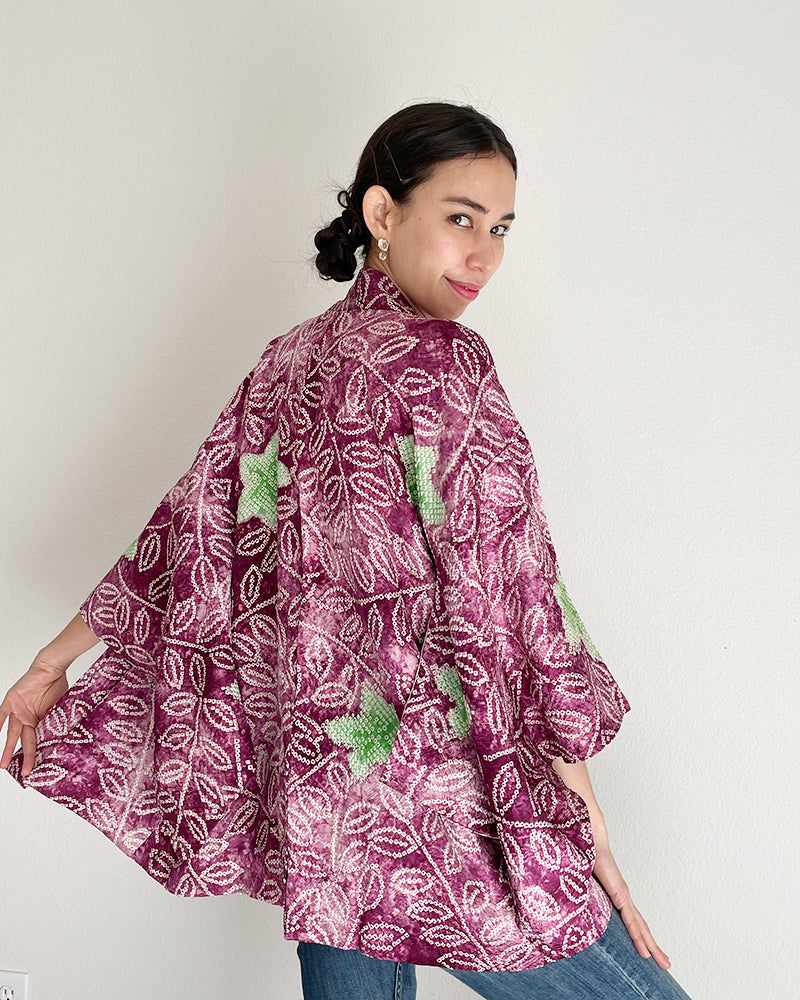 Maple Leaf Shibori Haori Kimono Jacket