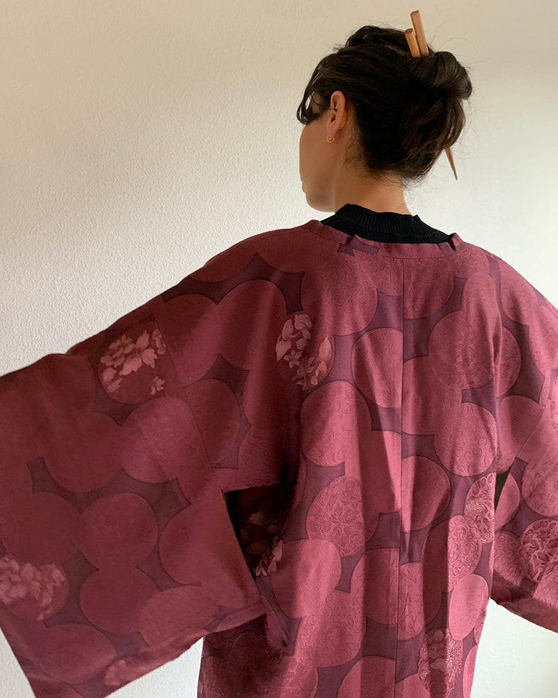 Japanese Traditional Textile Plum Michiyuki Kimono Jacket