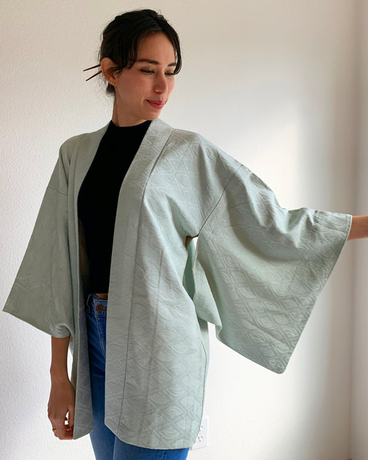Fan Hankles Textile Haori Kimono Jacket