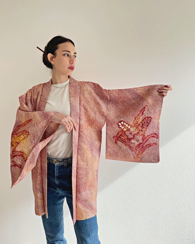 Narcissus Shibori Haori Kimono Jacket