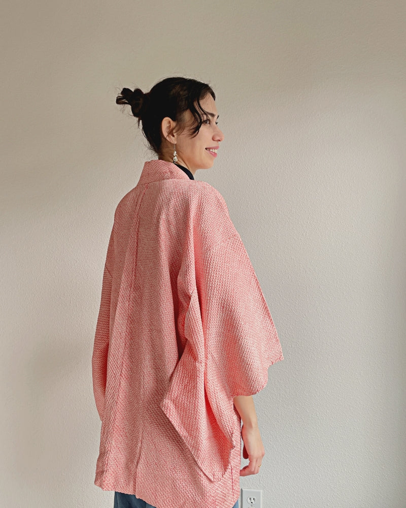 Simple pink Haori Kimono Jacket