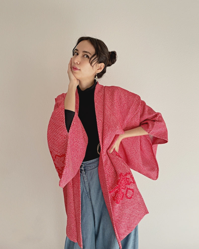 Origami crane lining Haori Kimono Jacket