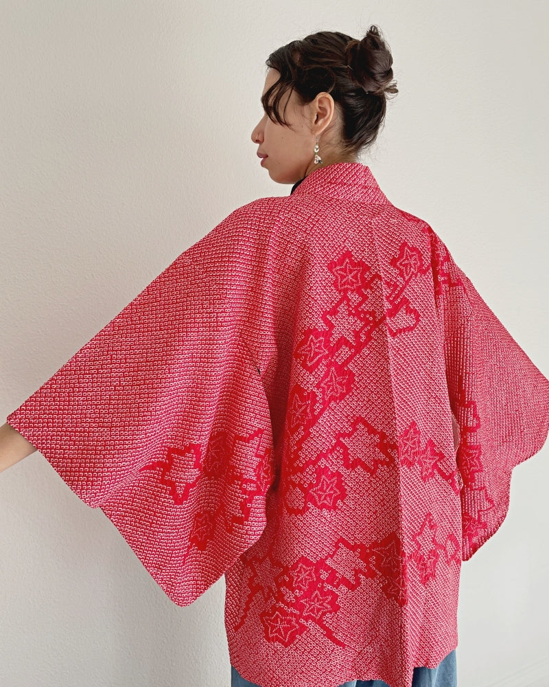 Origami crane lining Haori Kimono Jacket