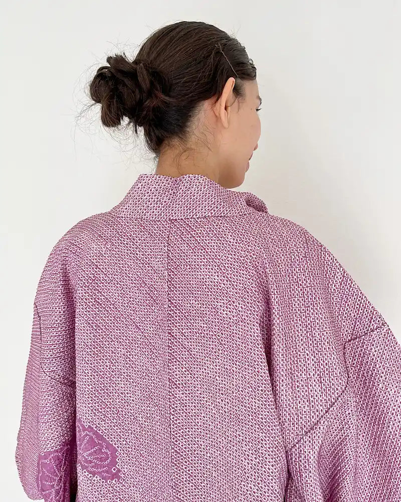 Close up of the back side of the Shibori jacket.